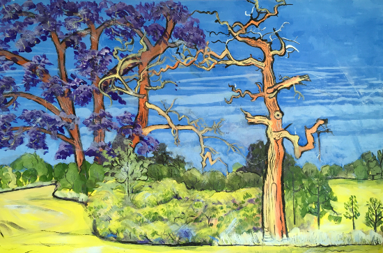 Oak Trees in Windsor Great Park - Sapphire Skies - En Plein Air Landscape Artist Sally Anne Wake Jones