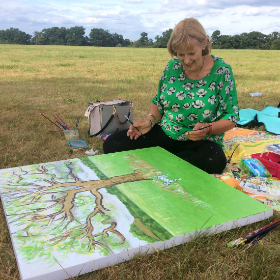 Sally Anne Wake Jones - New Haw Weybridge Artist painting en plein air