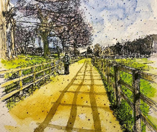 Walk near Loseley Park - Guildford Art Society member Landscape Artist Simon de Kretser