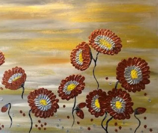 Flower Painting - Golden Sunset - Reigate Artist Gary Meeke