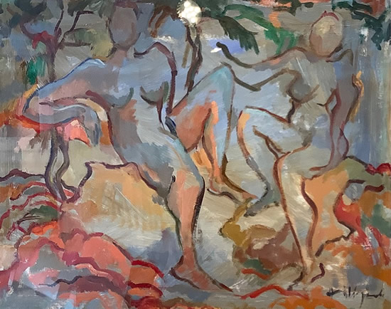 Matisse Inspired Nudes - Painting by Sunbury on Thames Art Society Member Hildegarde Reid