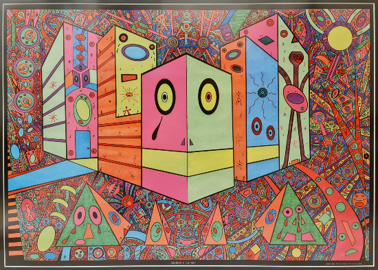 Contemporary vibrant Art in Inks - Surrey Artist Mital Patel - Speakers Corner