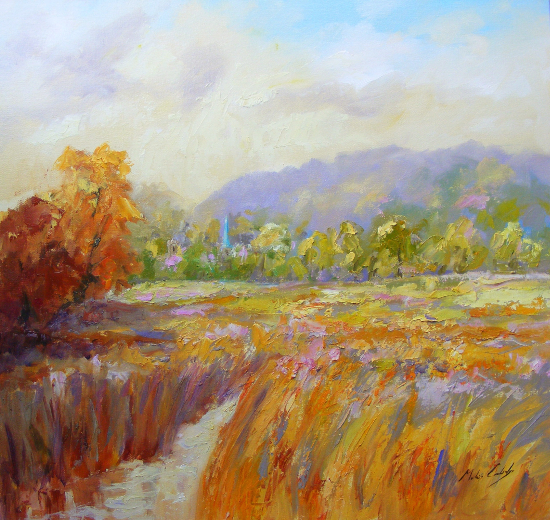Lammas Lands, Godalming - Landscape Oil Painting - Surrey Artist Melanie Cambridge