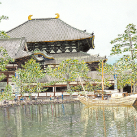 Todaiji Temple in Nara, Japan – Watercolour Painting by Surrey Landscape Artist Jacqui Slade