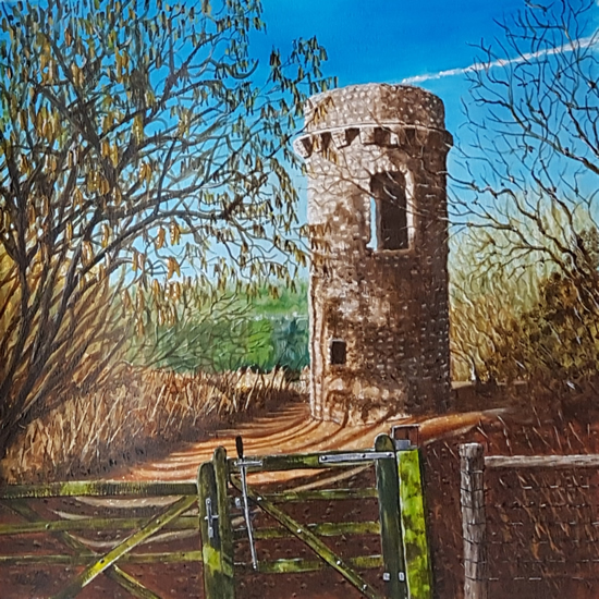 Box Hill Folly, Surrey - Oil Painting - Coulsdon Artist - Mandy Gomm