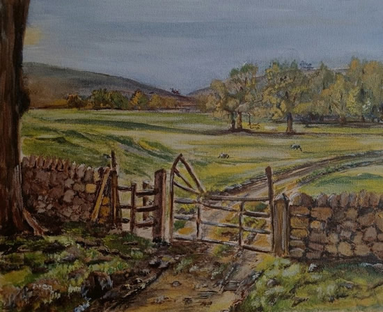 Redhill Surrey Landscape Artist Dipen Boghani - Hiking in Peak District - Countryside View