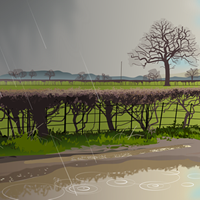 Betchworth Surrey – The Edge of the Rain – Landscape Art – David Money