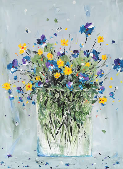 Fresh Flowers from the Garden - Original Acrylic Artwork by Surrey Artist Susan Fenwick