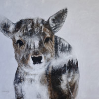 Animal Painting – Roscoe by Effingham Surrey Acrylic Artist Gary Denny