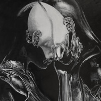 Modern Acrylic Art – The Kiss by Effingham Surrey Artist Gary Denny