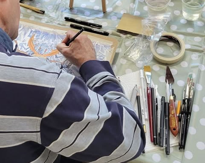 Painting Steampunk Bug - Chobham Woking Surrey Art Group